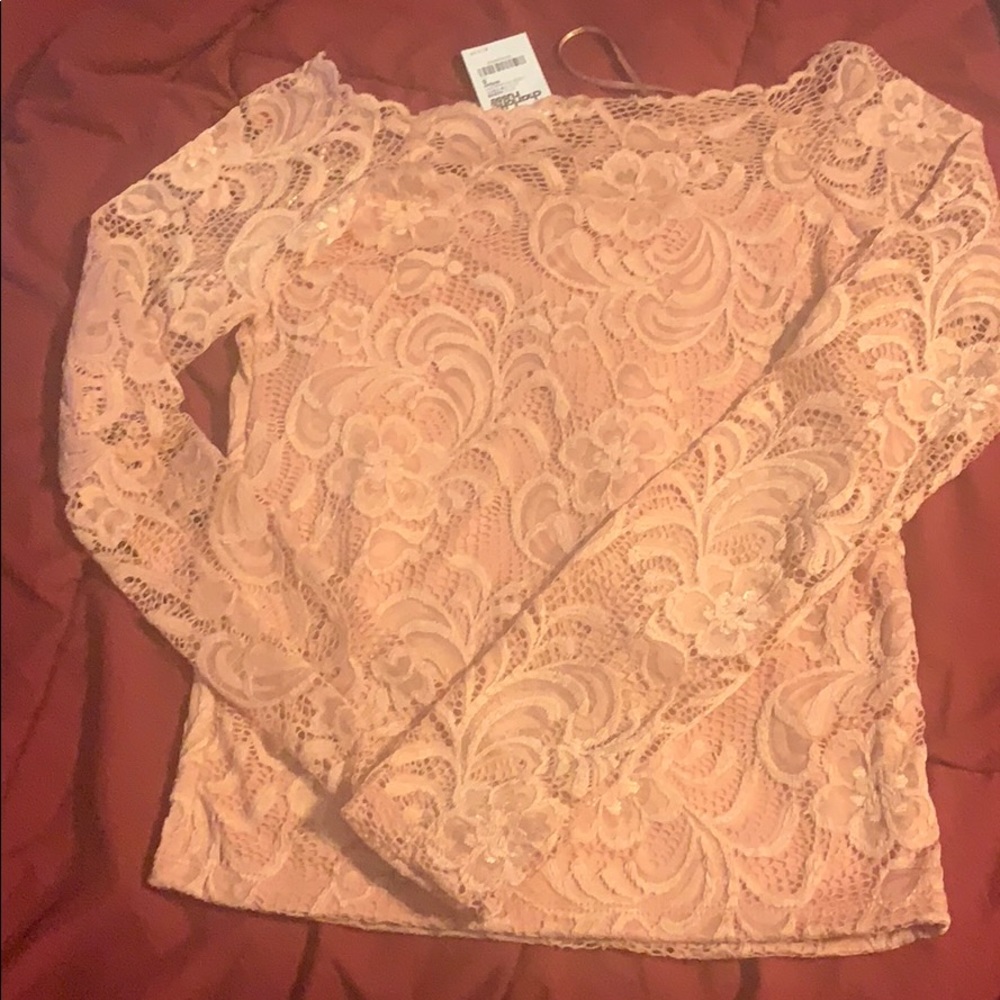 Charlotte Russe lace pink top size small